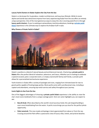 What to Expect from Dubai Yacht Booking Services