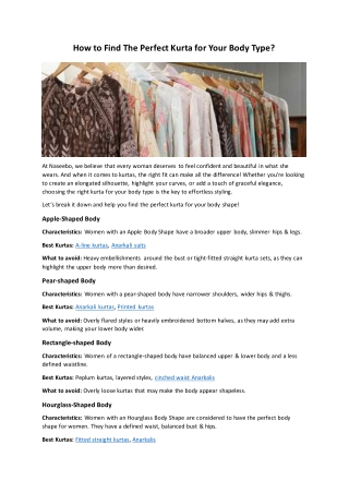 How to Find The Perfect Kurta for Your Body Type