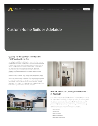 Custom Home Builders Adelaide