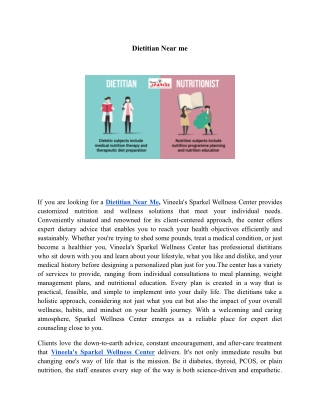 Dietitian Near me | Vineela’s Sparkel Wellness Center