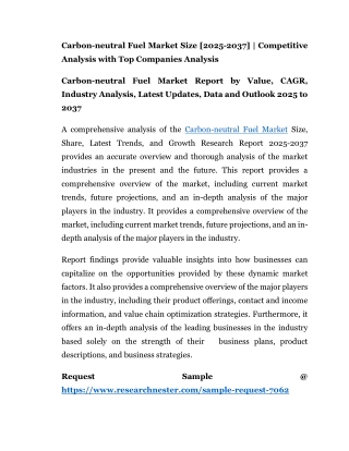 Carbon-neutral Fuel Market