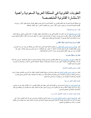 العقوبات القانونية في المملكة العربية السعودية وأهمية الاستشارة القانونية المتخصصة