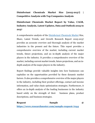 Disinfectant Chemicals Market