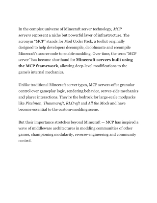 What Are MCP Servers? The Architecture of Modded Game Servers