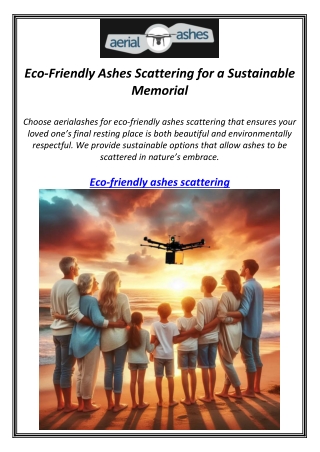 Eco-Friendly Ashes Scattering for a Sustainable Memorial