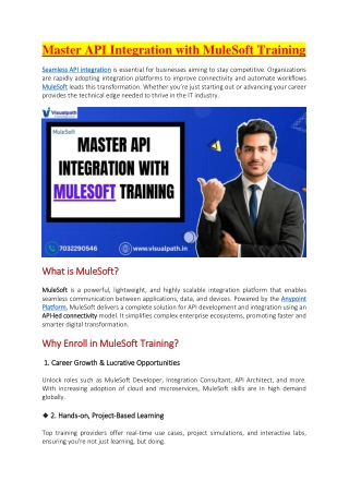MuleSoft Online course - MuleSoft Training in Bangalore