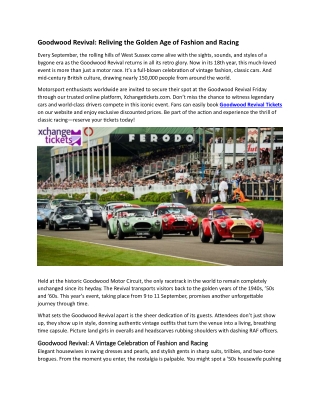 Goodwood Revival Reliving the Golden Age of Fashion and Racing