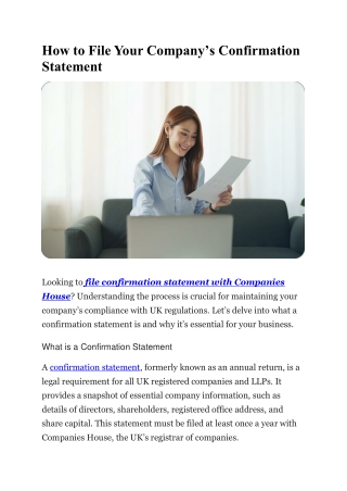 How to File Your Company’s Confirmation Statement