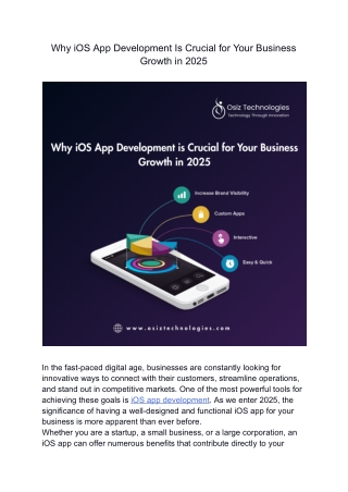 Why iOS App Development Is Crucial for Your Business Growth in 2025