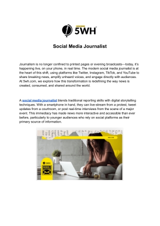 Social Media Journalist