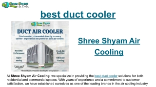 best duct cooler