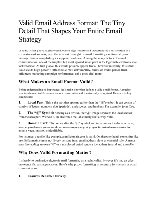 Valid Email Address Format