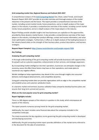 Grid computing market Size, Regional Revenue and Outlook 2025-2037
