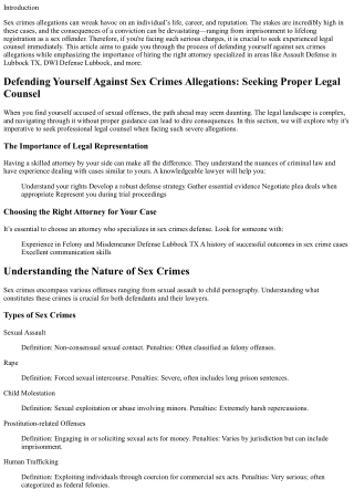 Defending Yourself Against Sex Crimes Allegations: Seeking Proper Legal Counsel