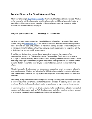 Buy Gmail Accounts _ 100% Genuine Bulk GMail PVA ...