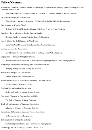 Enhancing Customer Service Skills through Engaging Presentations by Experts