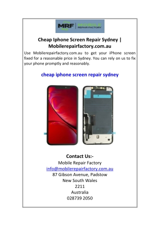 Cheap Iphone Screen Repair Sydney Mobilerepairfactory.com.au