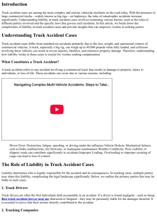 Breaking Down Liability in Truck Accident Cases