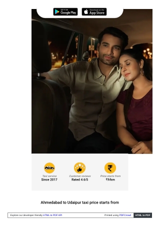 Ahmedabad to Udaipur Cab
