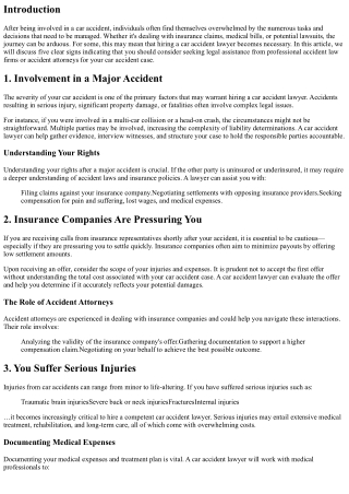 5 Signs You Need to Hire a Car Accident Lawyer