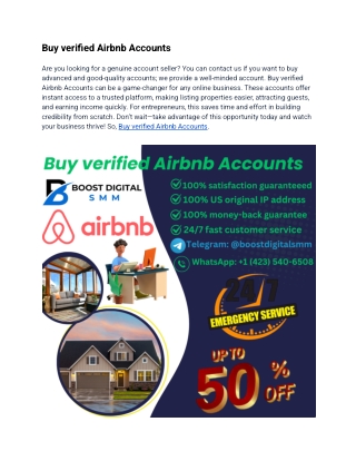 Buy a Verified Airbnb Account – No Signup Delays, Start Now!