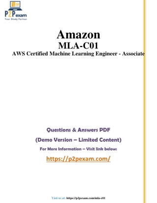 MLA-C01 Questions and Answers pdf dumps