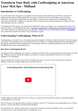 Transform Your Body with CoolSculpting at American Laser Med Spa - Midland(2)