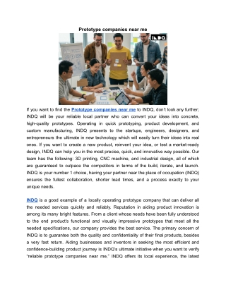 Prototype companies near me | INDQ