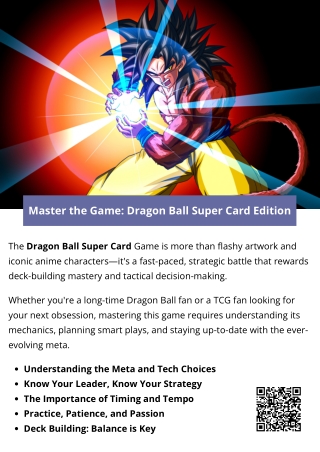Master the Game: Dragon Ball Super Card Edition