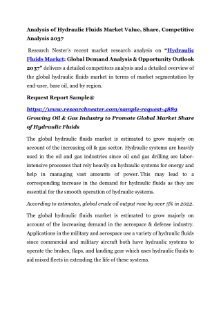 Hydraulic Fluids Market