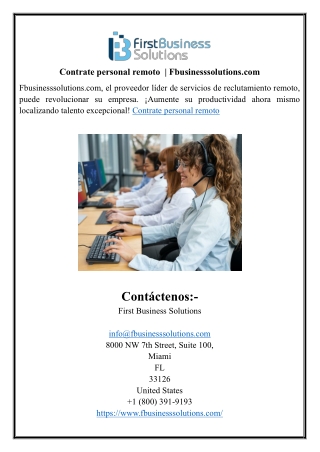Contrate personal remoto   Fbusinesssolutions.com