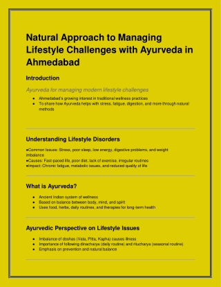 Natural Approach to Managing Lifestyle Challenges with Ayurveda in Ahmedabad