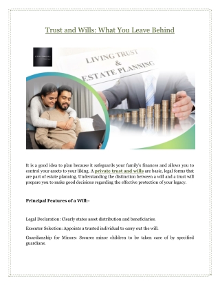 Trust and Wills: What You Leave Behind