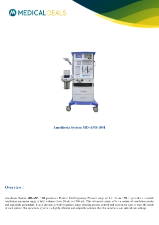 Anesthesia-System-MD-ANS-1001