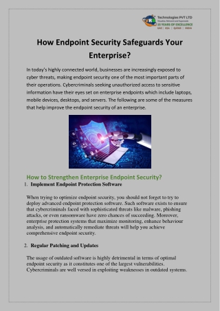 How Endpoint Security Safeguards Your Enterprise?