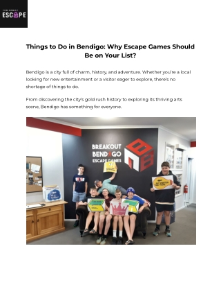 Things to Do in Bendigo_ Why Escape Games Should Be on Your List_