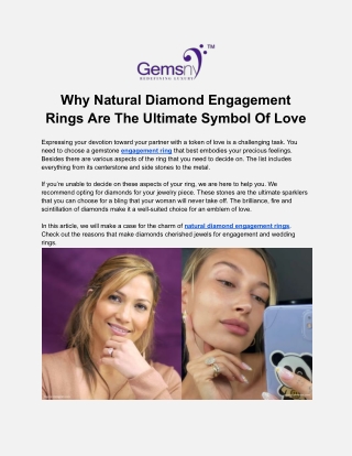 Why Natural Diamond Engagement Rings Are The Ultimate Symbol Of Love