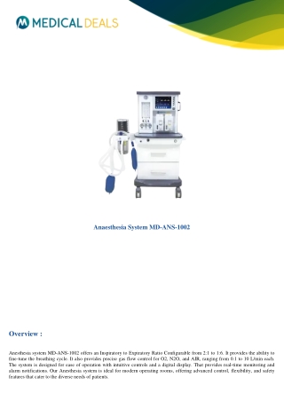 Anaesthesia-System-MD-ANS-1002