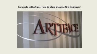 Corporate Lobby Signs  How to Make a Lasting First Impression