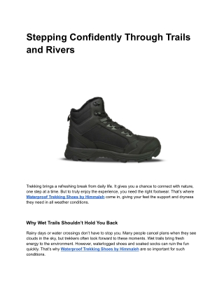 Enjoy Your Hike More with Waterproof Trekking Shoes by Himmaleh