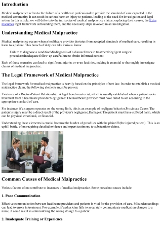 Uncovering the Truth: Investigating Medical Malpractice Claims