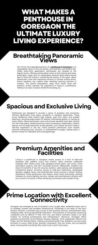 What Makes a Penthouse in Goregaon the Ultimate Luxury Living Experience?
