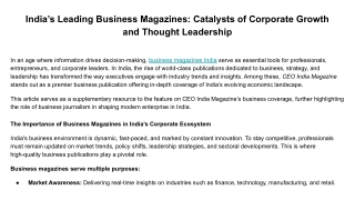 India’s Leading Business Magazines_ Catalysts of Corporate Growth and Thought Leadership