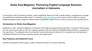 GlobeAsia Magazine_ Pioneering English-Language Business Journalism in Indonesia