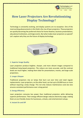 How Laser Projectors Are Revolutionizing Display Technology?