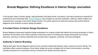 Brandz Magazine_ Defining Excellence in Interior Design Journalism