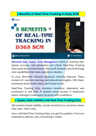 Learn Microsoft D365 Supply Chain Management - Visualpath