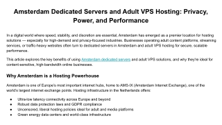 Amsterdam Dedicated Servers and Adult VPS Hosting_ Privacy, Power, and Performance