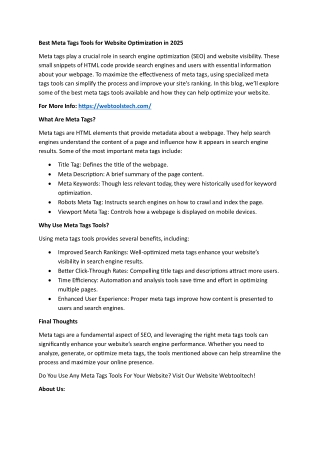 Best Meta Tags Tools for Website Optimization in 2025