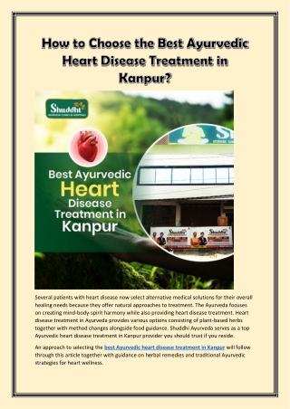 Best Ayurvedic Heart Disease Treatment in Kanpur